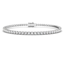 18K Natural Diamond Micro Bezel Set Tennis Bracelet