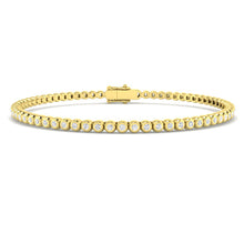 18K Natural Diamond Micro Bezel Set Tennis Bracelet