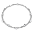 18K Gold Double Row Diamond Station Bracelet