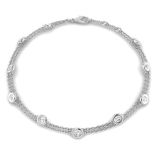 18K Gold Double Row Diamond Station Bracelet