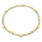 18K Gold Double Row Diamond Station Bracelet