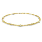 18K Gold Double Row Diamond Station Bracelet