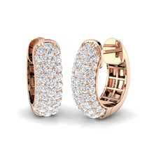 18K Gold Natural Diamond Pave Huggies Earrings