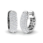 18K Gold Natural Diamond Pave Huggies Earrings