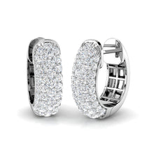 18K Gold Natural Diamond Pave Huggies Earrings