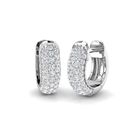 18K Gold Natural Diamond Pave Huggies Earrings