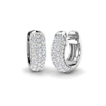 18K Gold Natural Diamond Pave Huggies Earrings