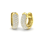 18K Gold Natural Diamond Pave Huggies Earrings