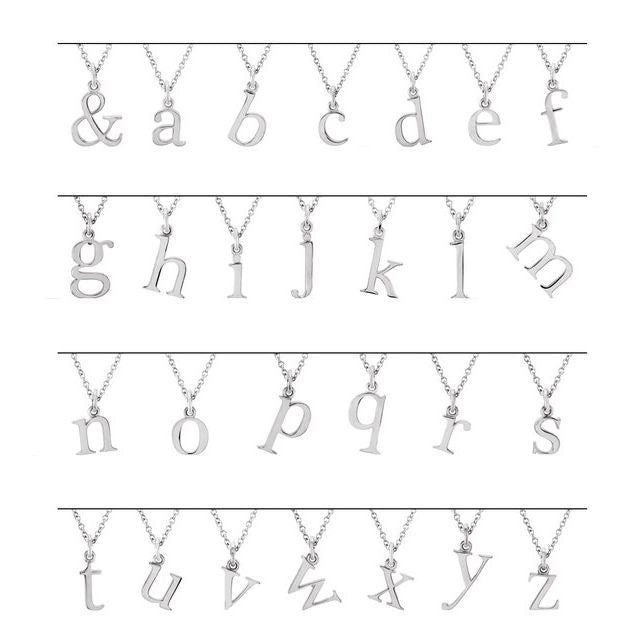Silver Lowercase Initial Pendant