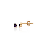 14K Amethyst and Natural Diamond Stud