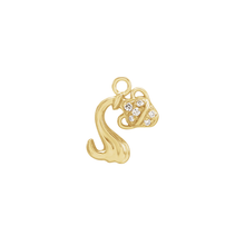 14K Natural Diamond Zodiac Earring Dangle
