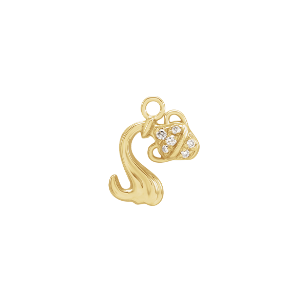 14K Natural Diamond Zodiac Earring Dangle