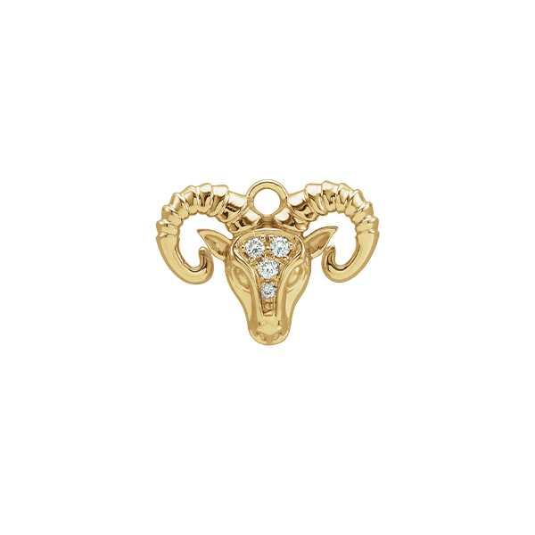 14K Natural Diamond Zodiac Earring Dangle