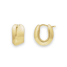 14K Asymmetrical Hinged Hoop Earrings