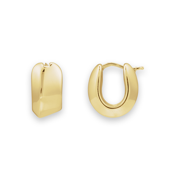 14K Asymmetrical Hinged Hoop Earrings