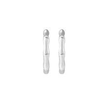14K Gold 15mm Bamboo Hoop Earring