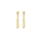 14K Gold 15mm Bamboo Hoop Earring