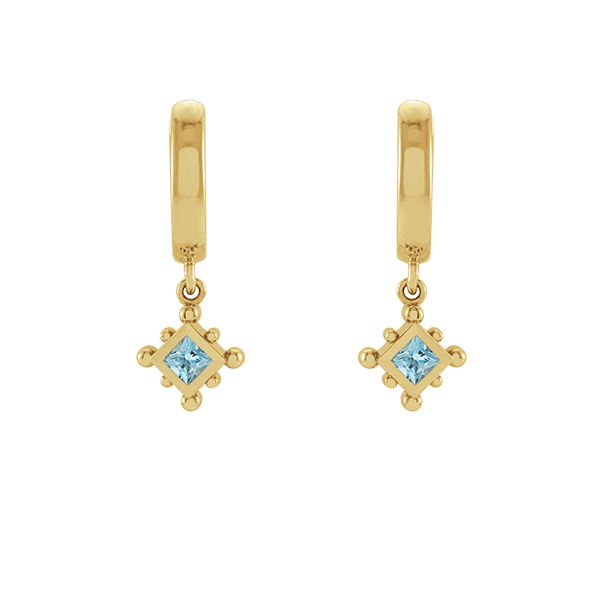 14K Natural Gemstone Beaded Earring Dangle