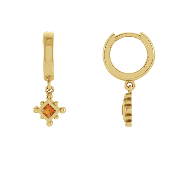 14K Natural Gemstone Beaded Earring Dangle