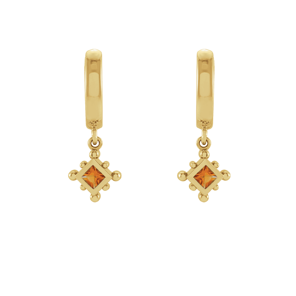 14K Natural Gemstone Beaded Earring Dangle
