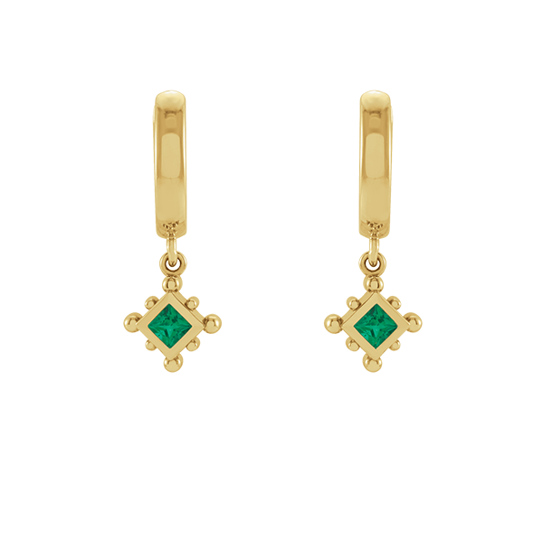 14K Natural Gemstone Beaded Earring Dangle