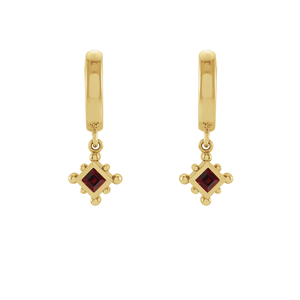 14K Natural Gemstone Beaded Earring Dangle
