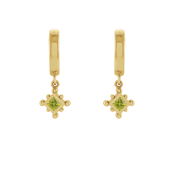 14K Natural Gemstone Beaded Earring Dangle