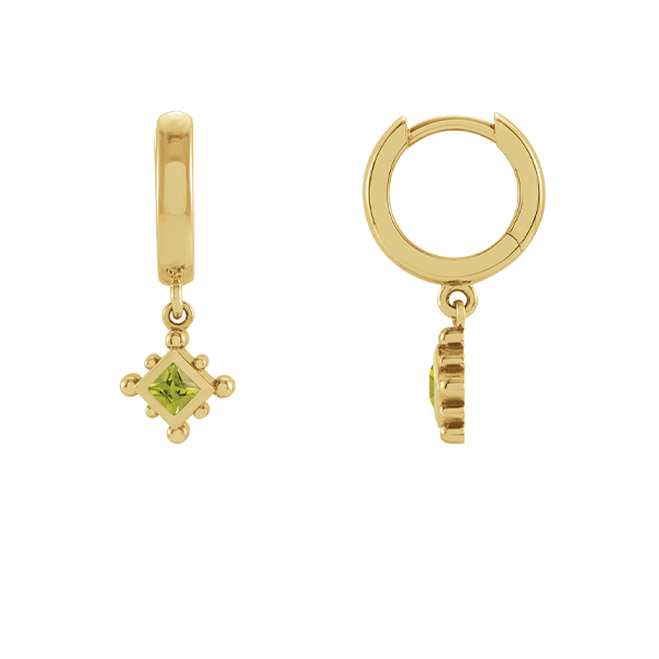 14K Natural Gemstone Beaded Earring Dangle