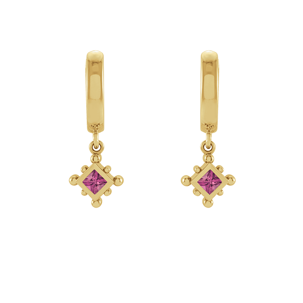 14K Natural Gemstone Beaded Earring Dangle