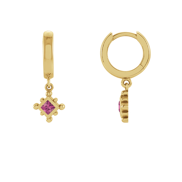 14K Natural Gemstone Beaded Earring Dangle