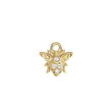 14K Natural Diamond Petite Bee Earring Dangle