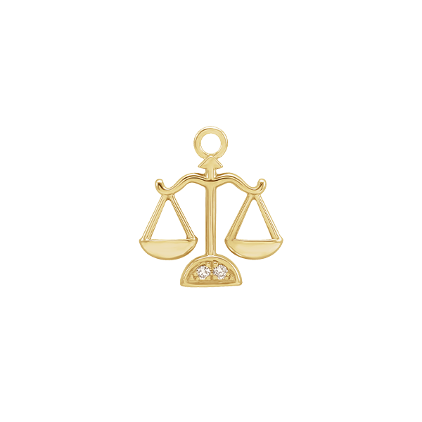 14K Natural Diamond Zodiac Earring Dangle