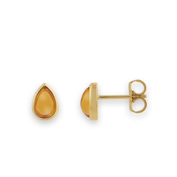 14K Cabochon Gemstone Stud