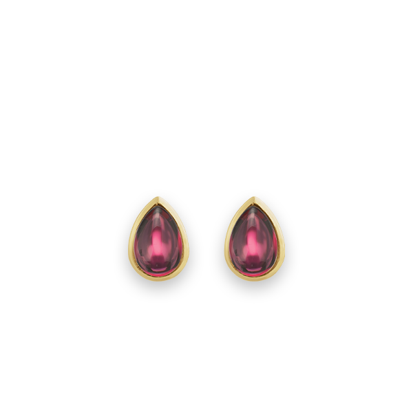 14K Cabochon Gemstone Stud