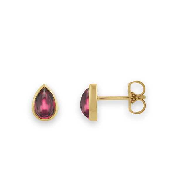 14K Cabochon Gemstone Stud