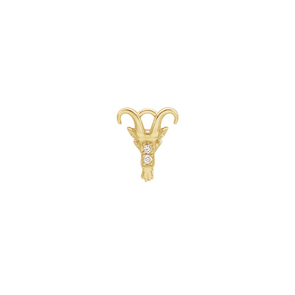 14K Natural Diamond Zodiac Earring Dangle