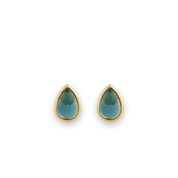 14K Cabochon Gemstone Stud