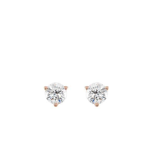 14K Lab Grown Diamond Three Prongs Stud