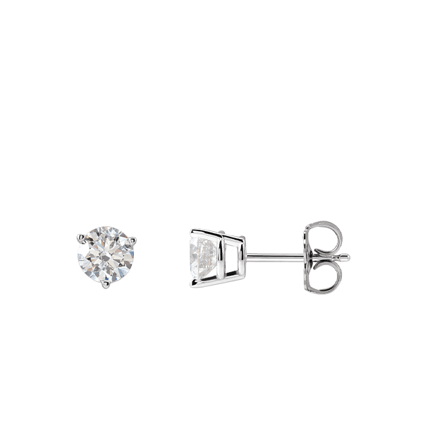 14K Lab Grown Diamond Three Prongs Stud