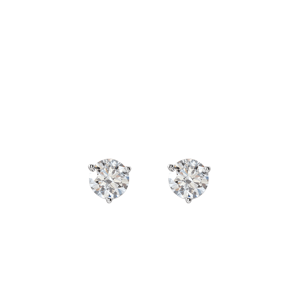 14K Lab Grown Diamond Three Prongs Stud