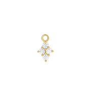14K Natural Diamond Cluster Earring Dangle