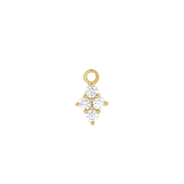 14K Natural Diamond Cluster Earring Dangle