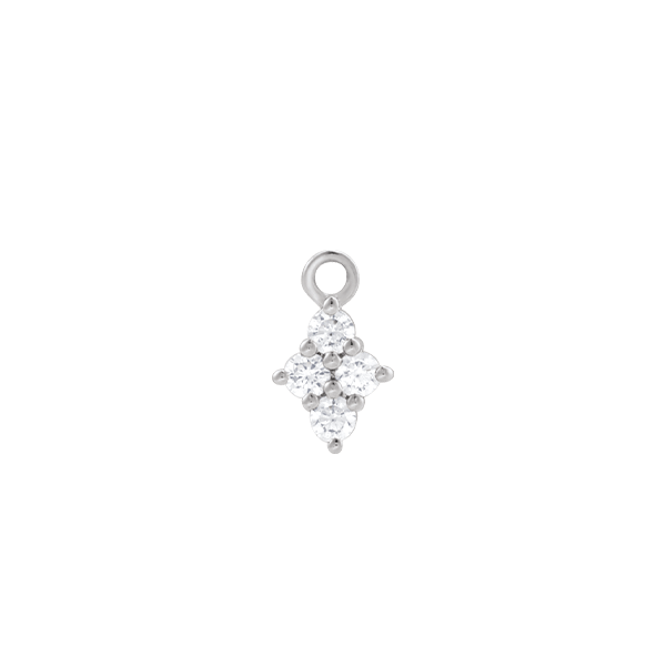 14K Natural Diamond Cluster Earring Dangle