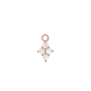 14K Natural Diamond Cluster Earring Dangle