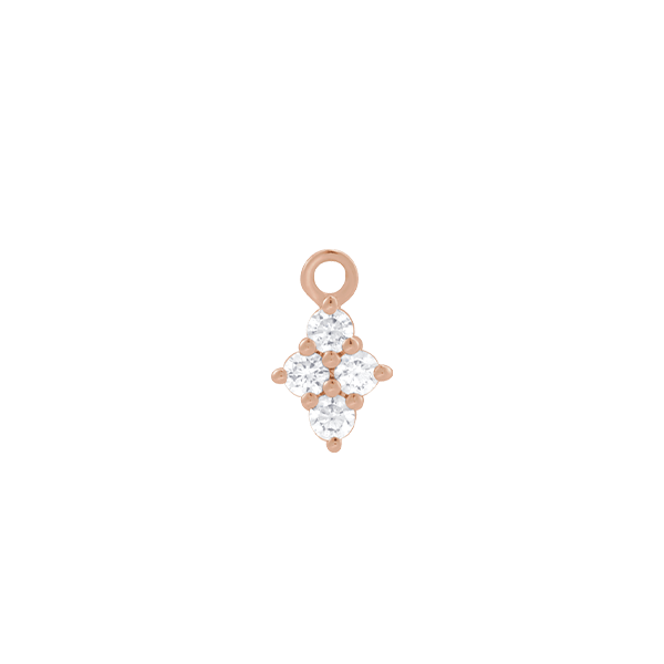 14K Natural Diamond Cluster Earring Dangle