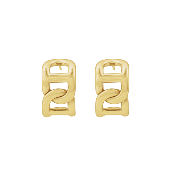 14K Anchor Chain 22mm Open Hoops Earrings