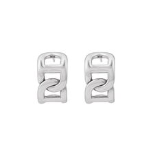 Silver Anchor Chain 22mm Open Hoops Earrings