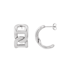 Silver Anchor Chain 22mm Open Hoops Earrings
