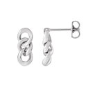Silver Curb Chain Link Earrings