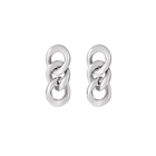 Silver Curb Chain Link Earrings